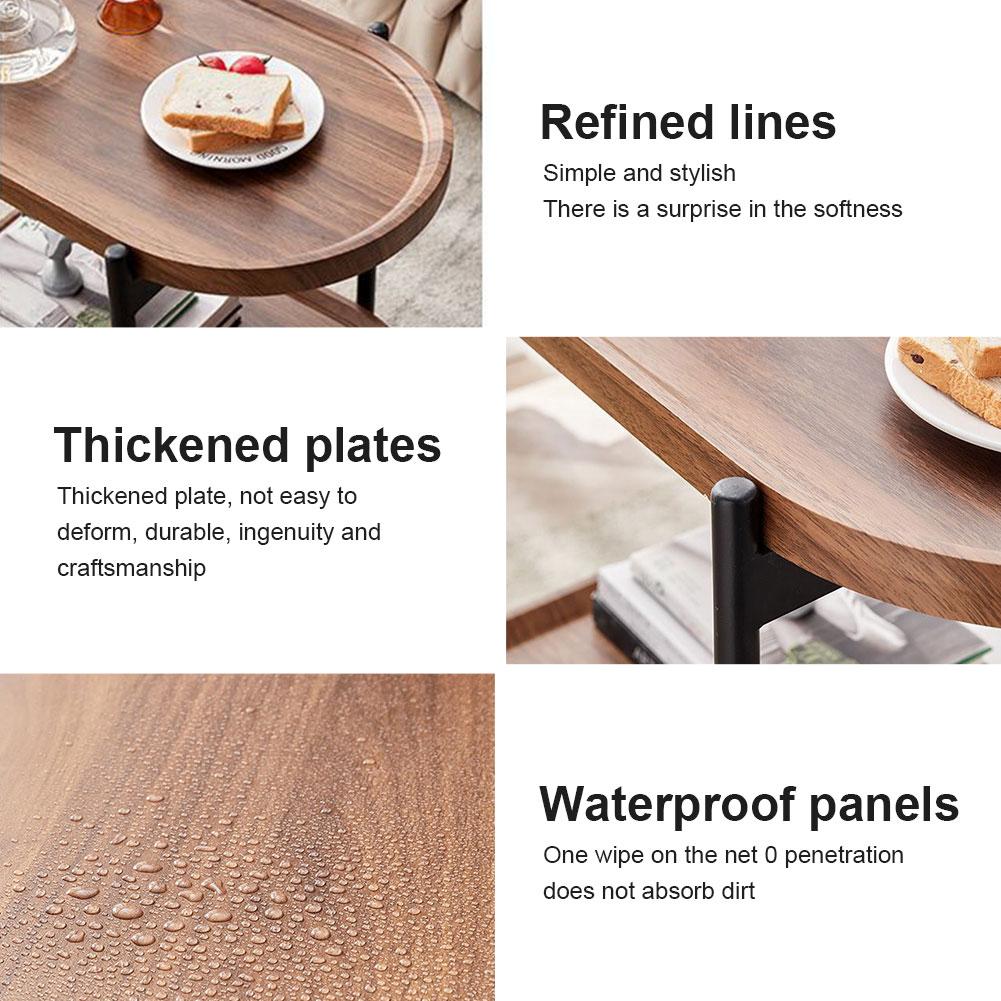 Передвижной маленький столик из орехового дерева, скандинавский угловой столик на колесиках, тележка большой вместимости, боковая полка для чтения книг, чая, вазы, 60x40x66