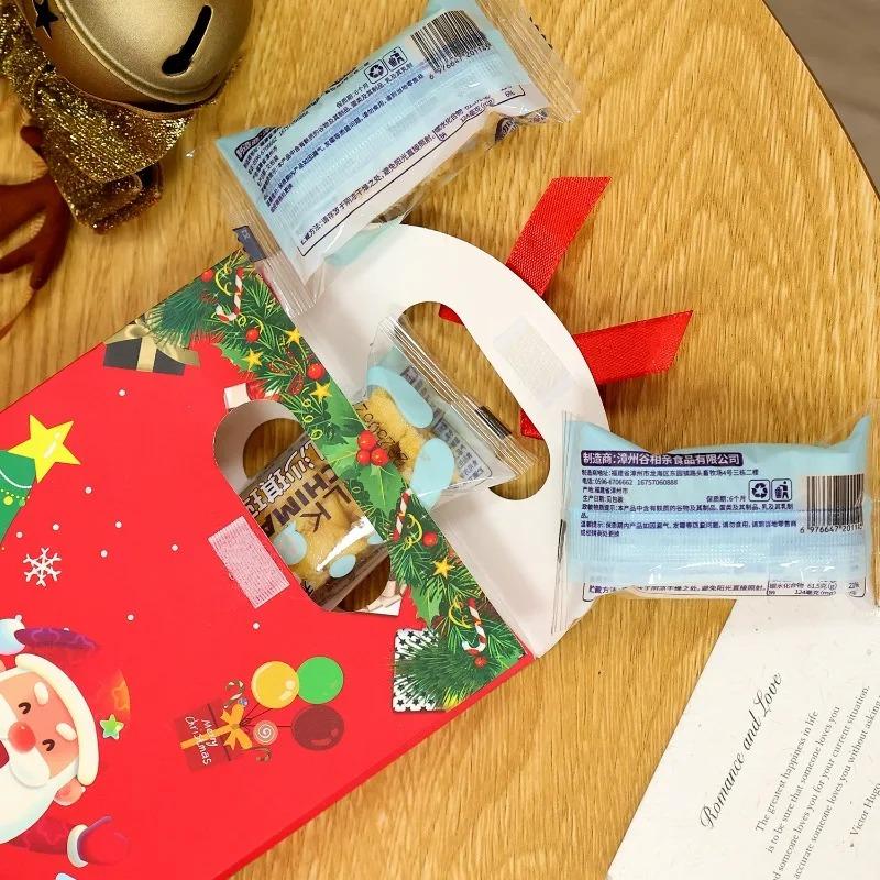 Рождественские бумажные пакеты с ручками Праздничные крафтовые подарочные сумки Ассорти дизайнов Санта-Клауса для детей Рождественские пакеты для конфет и сладостей Упаковка