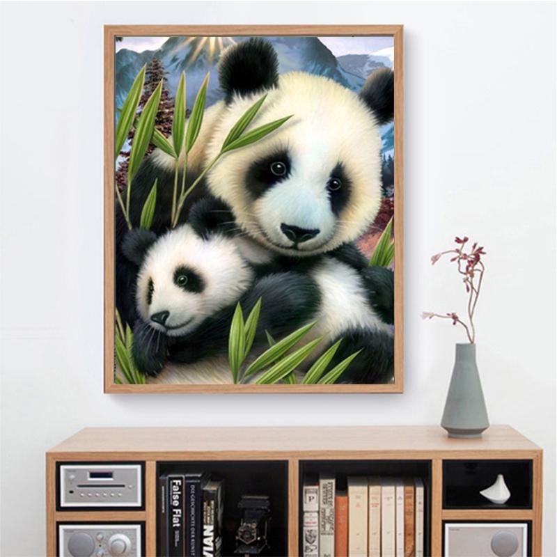 5D DIY Панды Алмазная картина Вышивка Полная дрель Украшение дома