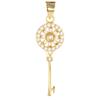[Q2688] - Gold Plated Pendant 'Key To Possibilities' White Gold - 22x8 Mm