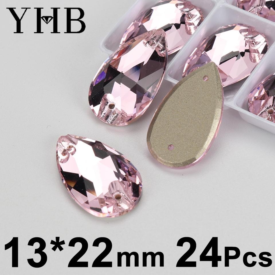 YHB T223 Светло-розовый Галактический Лимонный Камень Кристалл AB Швейные Камни Flatback Пришиваемые Стразы для Одежды Одежды Сумок