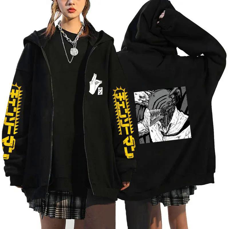 Anime Chainsaw Man Zip Hoodies Sweatshirts