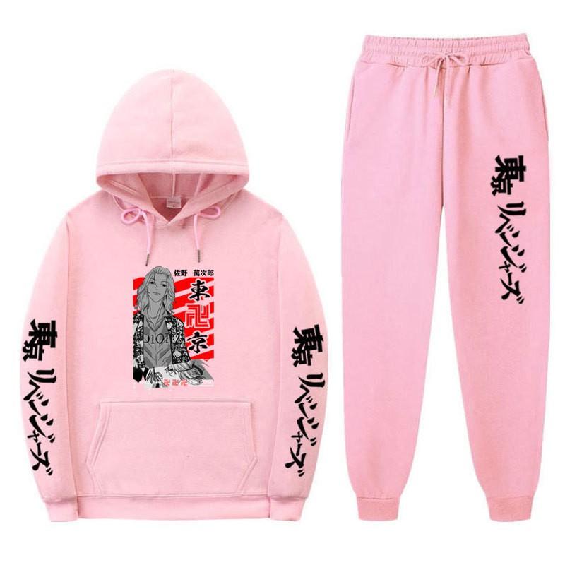 Мужской оверсайз комплект из худи и брюк Streetwear с мультяшным принтом, свободный крой, утепленный флисом, повседневный спортивный костюм