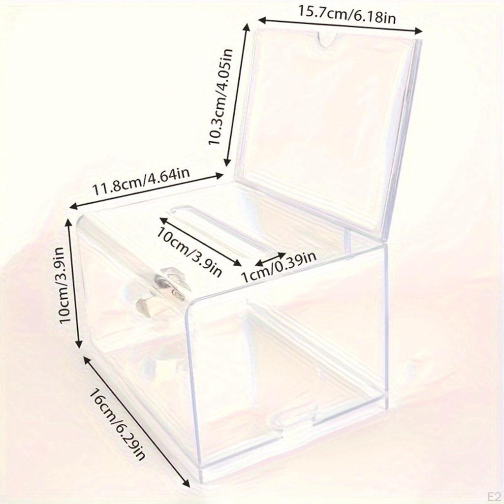 Transparent Suggestion Box Cardboard Raffle with Lock Easy Assembly Money Collecting for