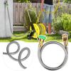 Short Garden Hose Metal Leakproof Leader Hose Universal Fit Secure Connection Outdoor Garden Watering Stainless Steel Flexible Hose