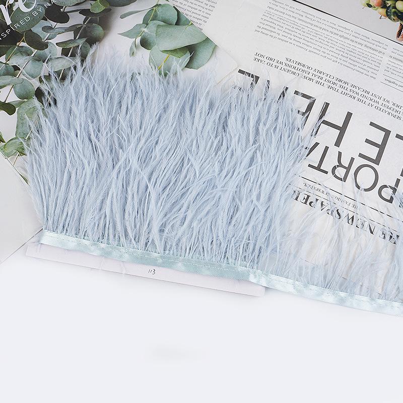 8-10Cm Ostrich Feather Wedding Dress Diy Performance Clothing Accessories Feather Tassel Including Webbing