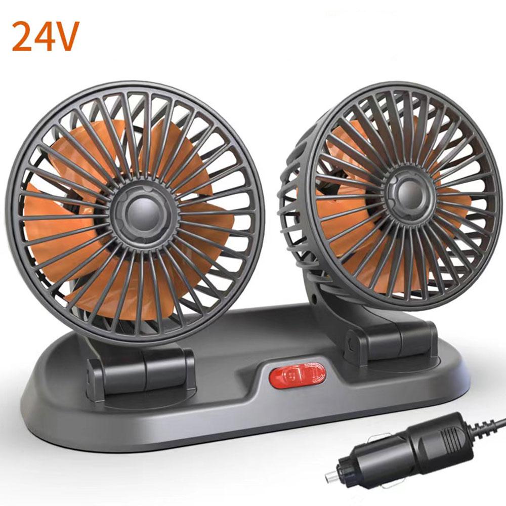 Автомобильный вентилятор, регулируемый на 360°, 3-х головной воздушный вентилятор, автомобильный электрический вентилятор, USB/12 В/24 В, 2 скорости, автомобильный бесшумный вентилятор для домашнего стола, офиса и автомобиля