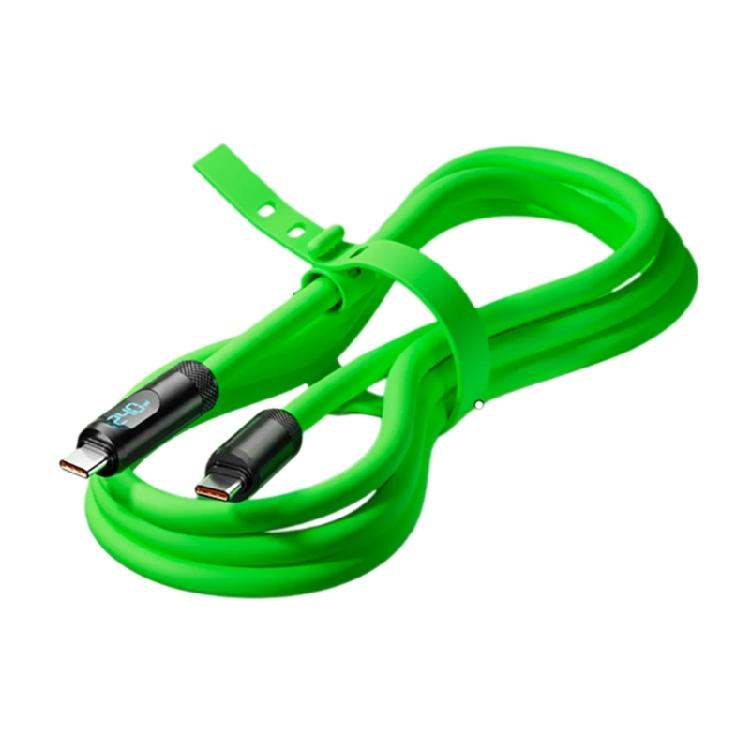 Силиконовый USB C кабель для зарядки мощностью 240 Вт с цифровым дисплеем, Type C кабель для быстрой зарядки и бесшовной синхронизации данных