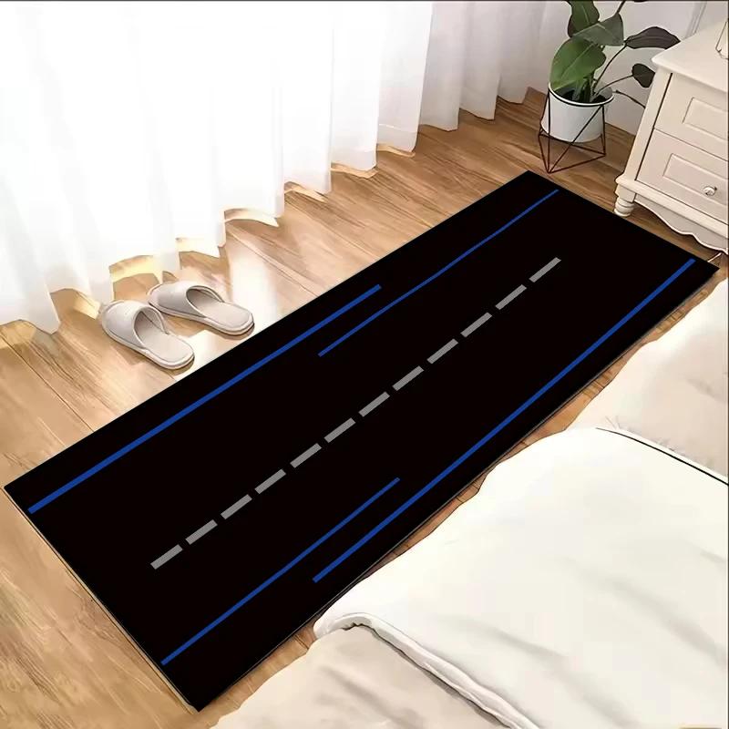 VIKAMA Racing Motorcycle Display Carpet Garage Mat Dormitory Bedroom Bedside Rug Non-Slip Corridor Runner Home Decor