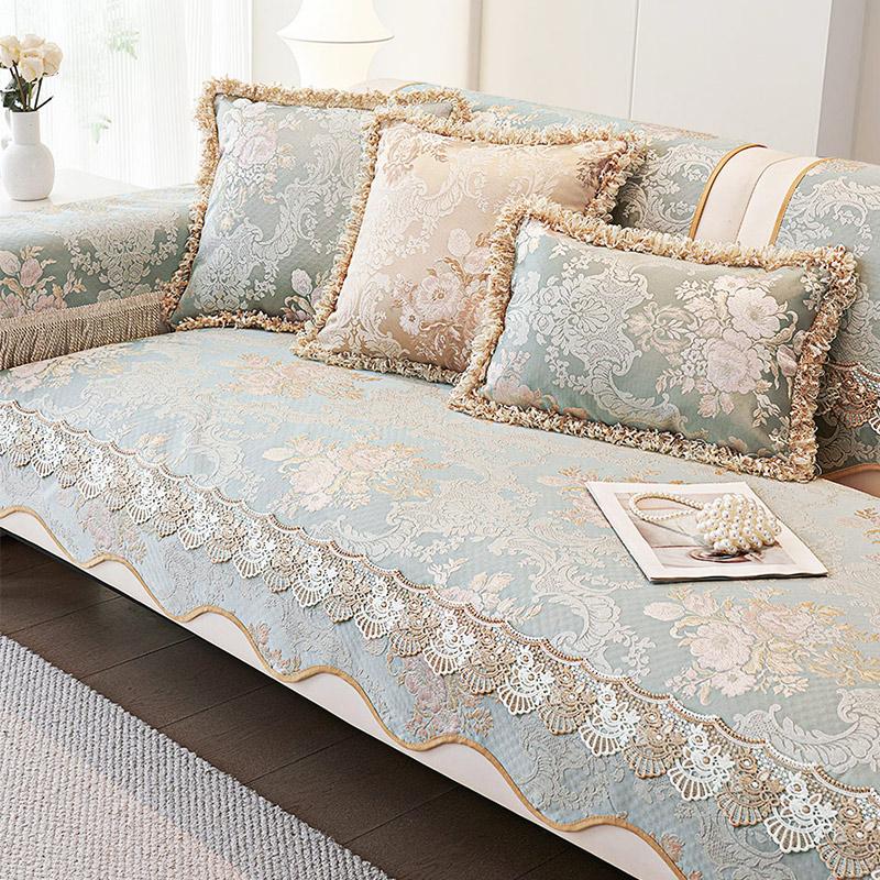 European Chenille Vintage Jacquard Embroidery Sofa Cover Anti-slip Seat Cushion Four Seasons General Luxury Sofa Cover Slipcover