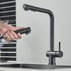 Выдвижной смеситель для кухонной мойки из нержавеющей стали с распылителем и одной ручкой