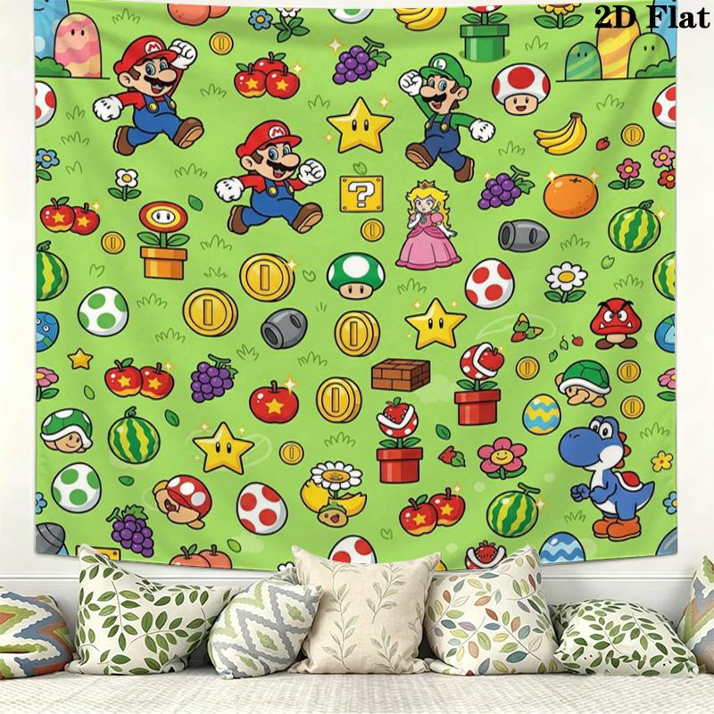 Super Mario Wall Tapestry Aesthetic Wall Hanging Printed Fabric Blanket Decorative Tapestries For Bedroom Living Room Home Decor