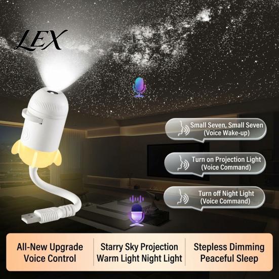 Indoor Starry Light USB Star Projector Night Light, Sky Lamp with Film Slides, Touch Dimming Adjustable Brightness & Timer, Flexible Neck LED