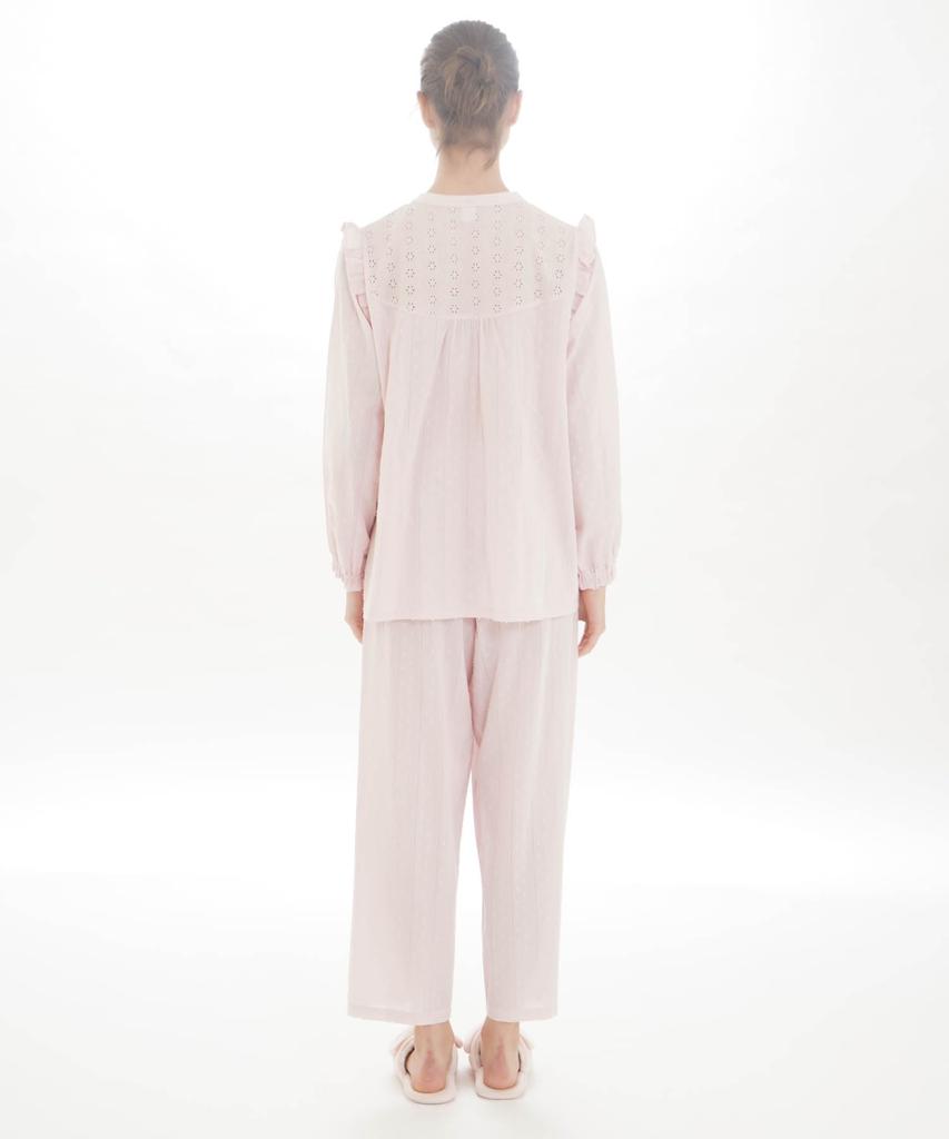 Pajama Cotton Cut Dobby Pink [Narue] Set, Pajamas, Women's,