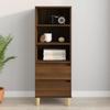 821243 vidaXL Highboard Brown Oak 40x36x110 Cm Engineered Wood