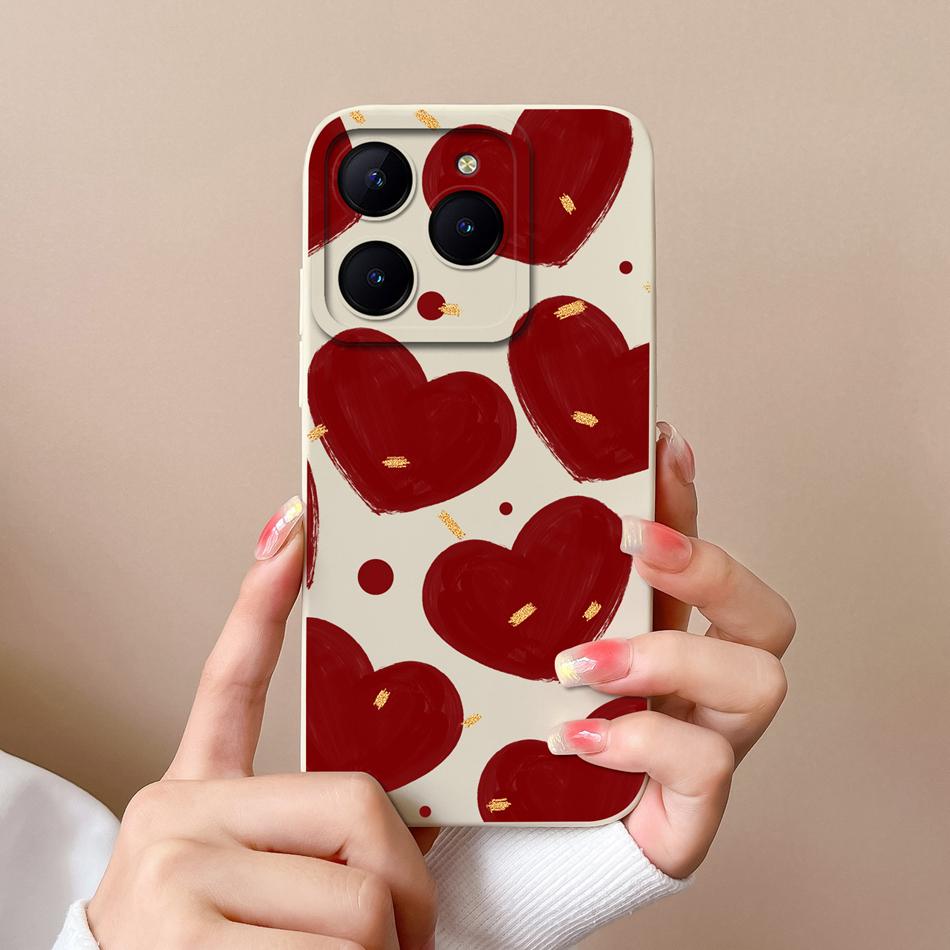 Чехол для Realme C61 C63 Милые Девушки Чехлы для Телефона Для Realme C 61 Защита Камеры Жидкий Силикон Защита от Падений Мягкая Задняя Крышка Capa