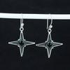 Серьги в форме звезды из натурального черного оникса, серьги из стерлингового серебра 925 пробы, серьги-подвески из серебра ручной работы в стиле бохо, подарок из ваты