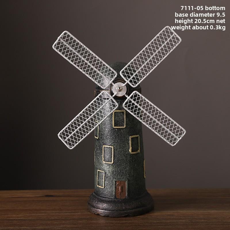 Modern Minimalist Dutch Windmill Resin Ornament For Home Office Shelf Decor