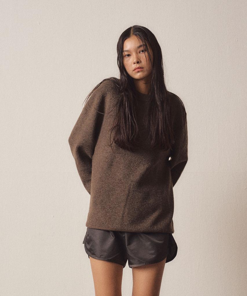 EZIO WOMEN W Soft Filling Round Knit_Brown