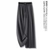 Women's Gray Wide-Leg High-Waisted Casual Floor-Length Pants - Summer 2025 Edition