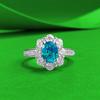 Женское модное кольцо Zhuozhifan с овальным камнем Paraiba из стерлингового серебра S925