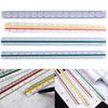 Architectural Scale Ruler 12" 300mm Plastic Architect Triangular Ruler for Architects Students Professional