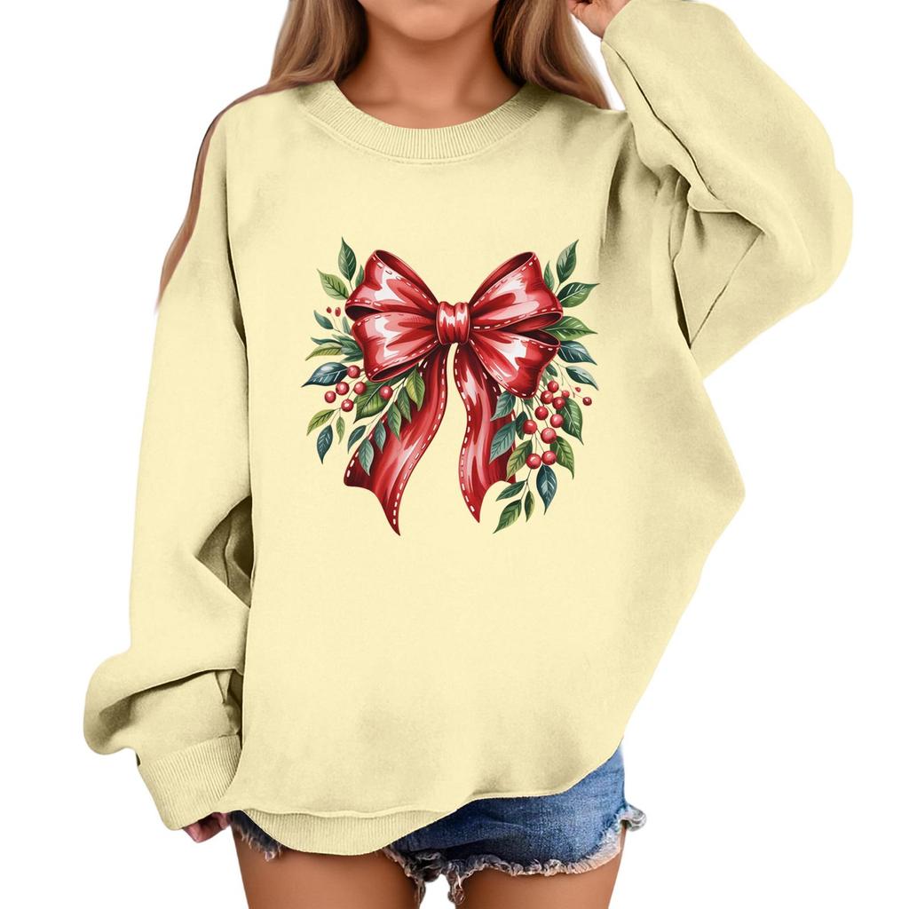 Children's Fashionable Casual Long-sleeved Loose Christmas Print Pullover Sweatshirt