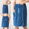Men Bath Towel Absorbent Quick Dry Bath Wrap Towel with Secure Buckle And Pocket for Gym Spa Sauna Shower