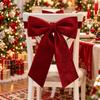 DIY Christmas Chair Bows Velvet Chair Tie Back Ribbon Bow Chair Sashes  Christmas Decor