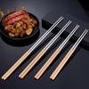 Длинные палочки для еды из нержавеющей стали 316, термостойкие, многоразовые, китайские, легко моющиеся, нескользящая ручка, металлические палочки