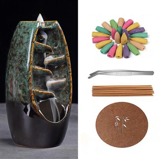 Курильница с обратным потоком и 10 конусами Креативный освежитель воздуха Водопад Благовония Конус