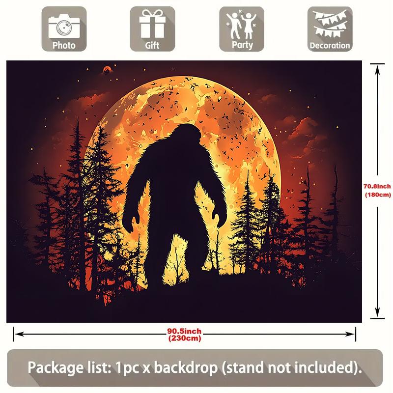 1Bigfoot and Moonlight Forest design Suitable for room and wall decoration Party Backgrounds and Supplies sym