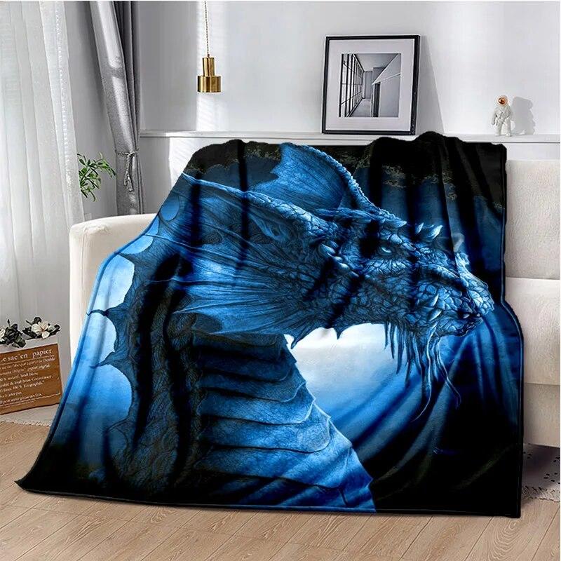 Одеяло с 3D принтом дракона, чехол для дивана, офисные походные часы, ТВ, теплое одеяло, одеяло для пикника, одеяло для спальни