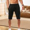 Casual Men Shorts with Adjustable Drawstring Solid Color Soft Breathable Elastic Waist Loose Fit Shorts with 2 Side Pockets