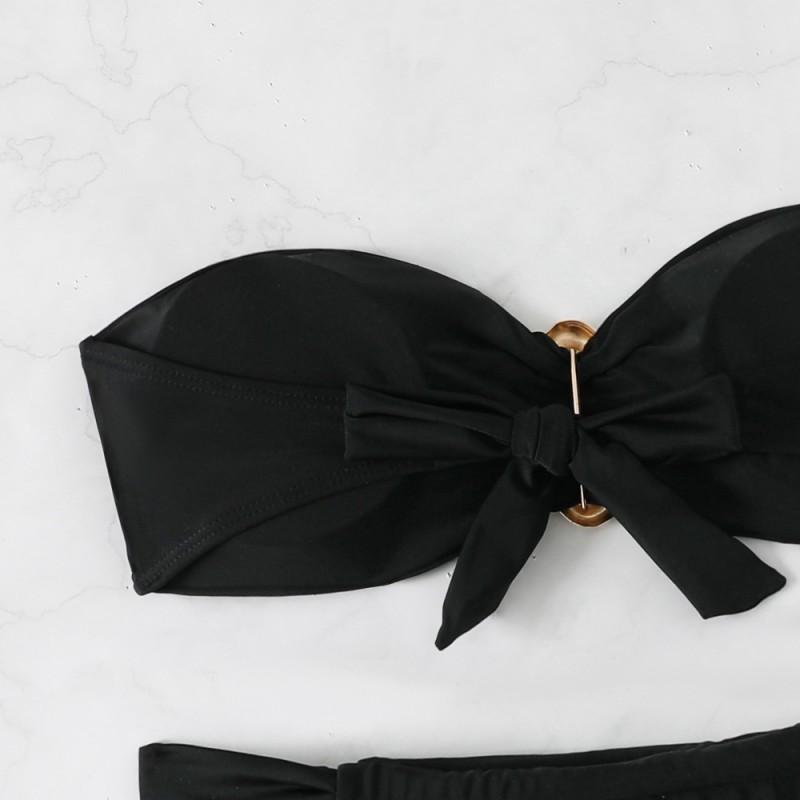 Split Sexy Swimsuit Tube Top Bikini Suit