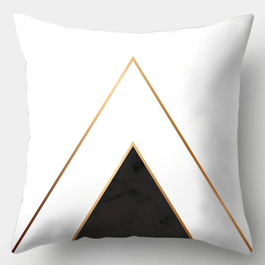 Black White Modern Style Cushion Cover 45x45cm Polyester Decorative Pillow Cover Living Room Bedroom Sofa Bed Pillow Case