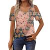 Женская футболка, элегантная повседневная рубашка с принтом, короткий рукав, летний топ свободного кроя