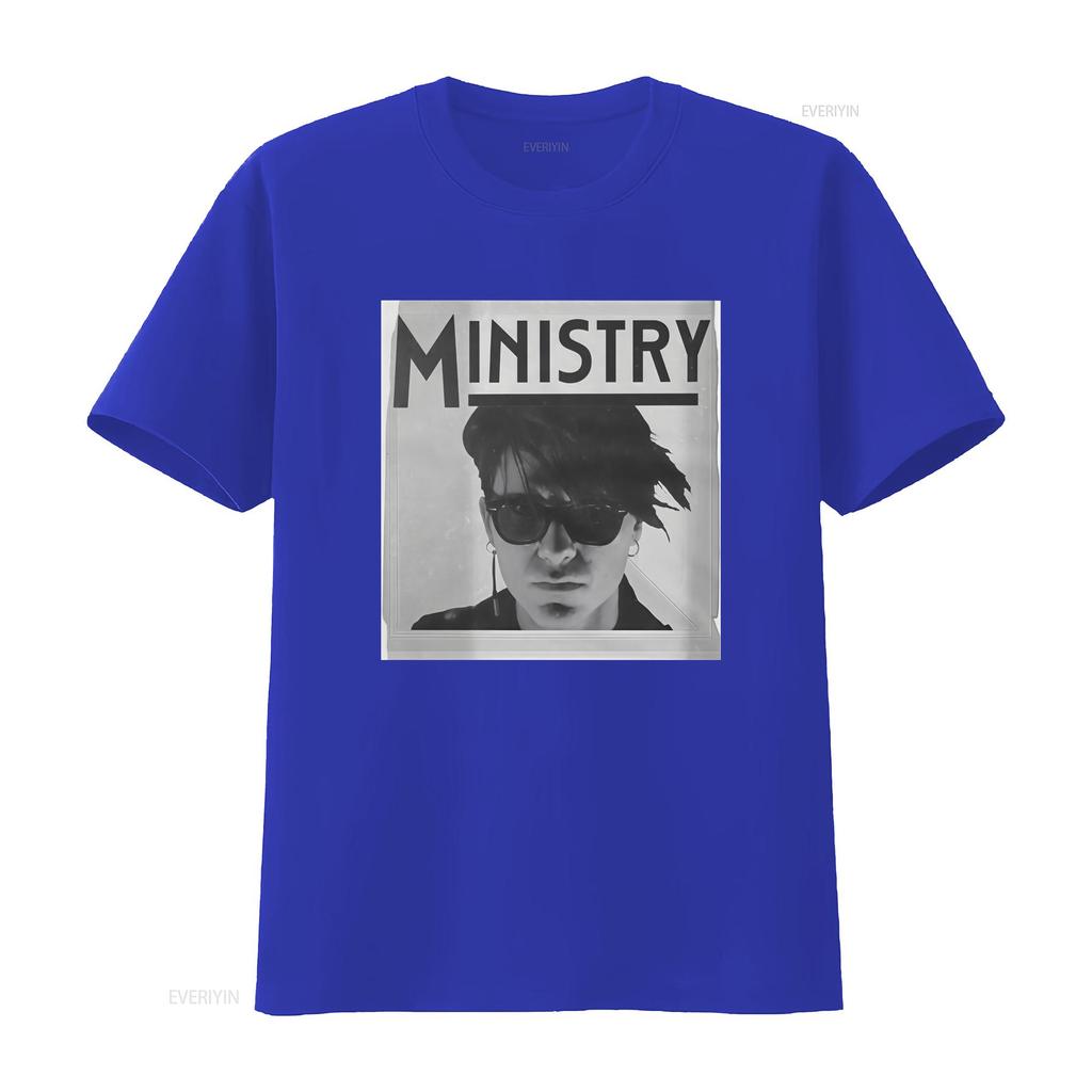 Ministry T Shirt Vintage Washed Designer Clothes Casual Unisex Stylish Graphic Top For Everyday Wear Breathable Versatile