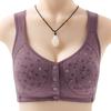 Cotton Bra Mom's Large Sports Underwear Women's Underwire Vest Style Bra Thin Soft and Comfortable Front Opening Buckle