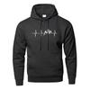 Mountain Heartbeat Hoodies Teens Sweatshirt Autumn Long Sleeve Hooded Sweatshirt Hoodie Black Gray Sportswear