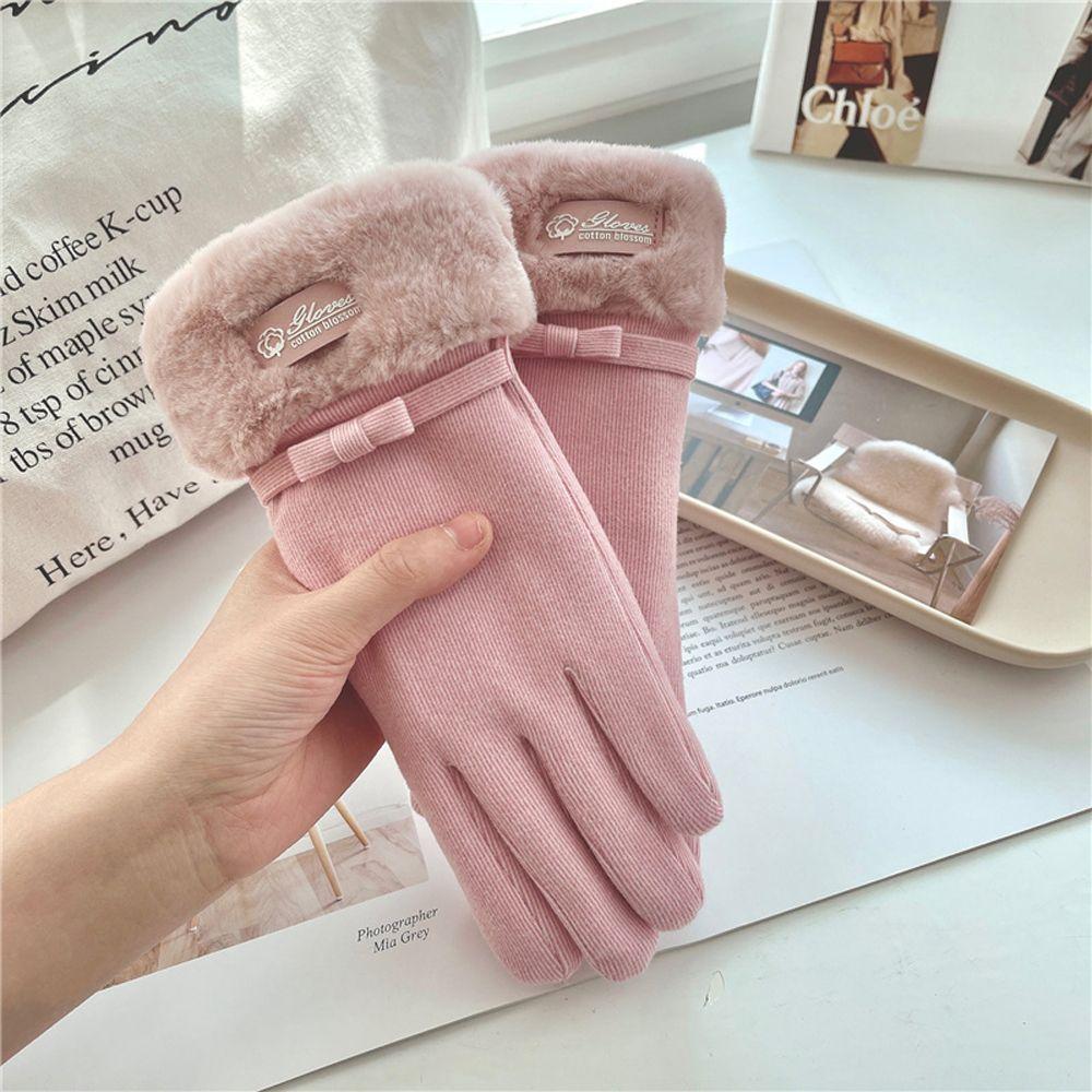 Full Finger Gloves Autumn Winter Female Gloves Korean Style Gloves  Driving Mitten