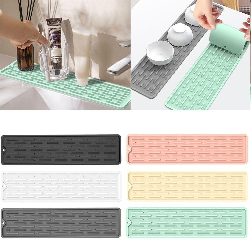 Pads Faucet Wraparound Silicone Faucet Mat Splash Catcher Faucet Absorbent Mat Silicone Drain Pad