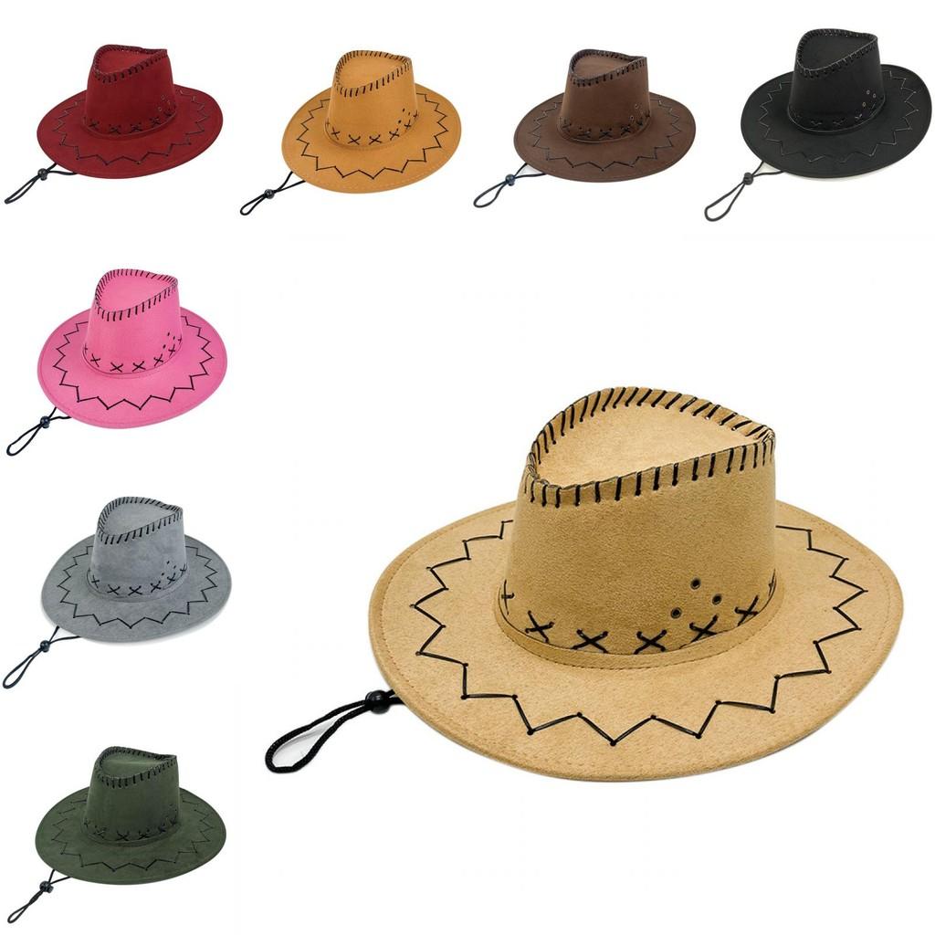 Outdoor Cowboy West Hat Sun Protection Breathable Solid Color Cap Unisex Gift
