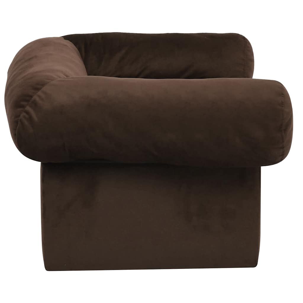 vidaXL Dog Sofa with Drawer, Brown, 75 x 50 x 38 cm, Plush