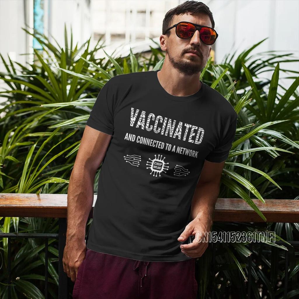 Футболка Connected Network Survived And Vaccinated, винтажная мужская футболка в стиле гранж размера плюс с круглым вырезом, топ в стиле Харадзюку, уличная одежда унисекс