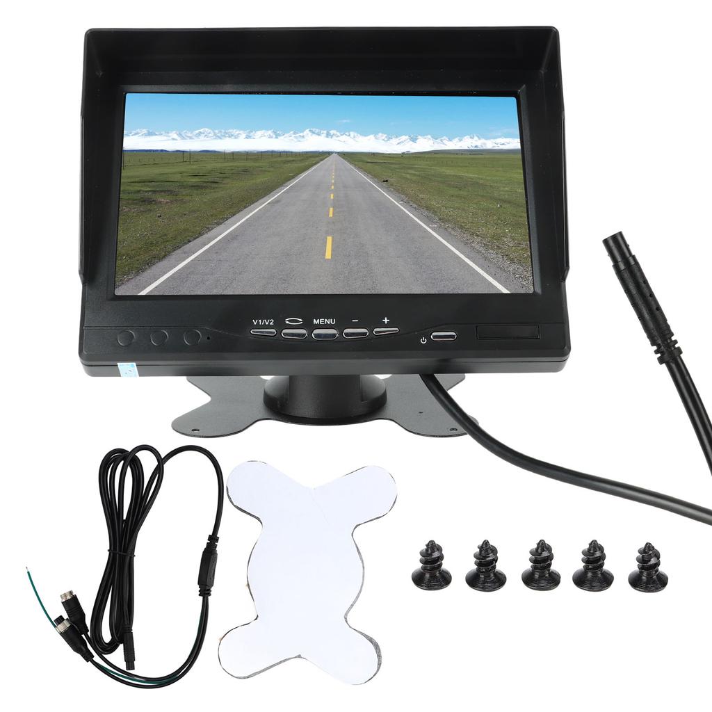 7in Backup Camera Monitor Reversing Display V1 V2 Video Inputs for Truck RV Van Trailer Emergency