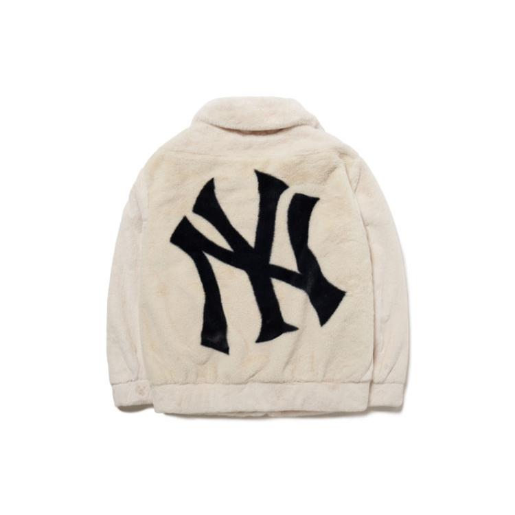 New MLB Base Logo Velvet Jackets Unisex White 3AJPF0416-50CRS