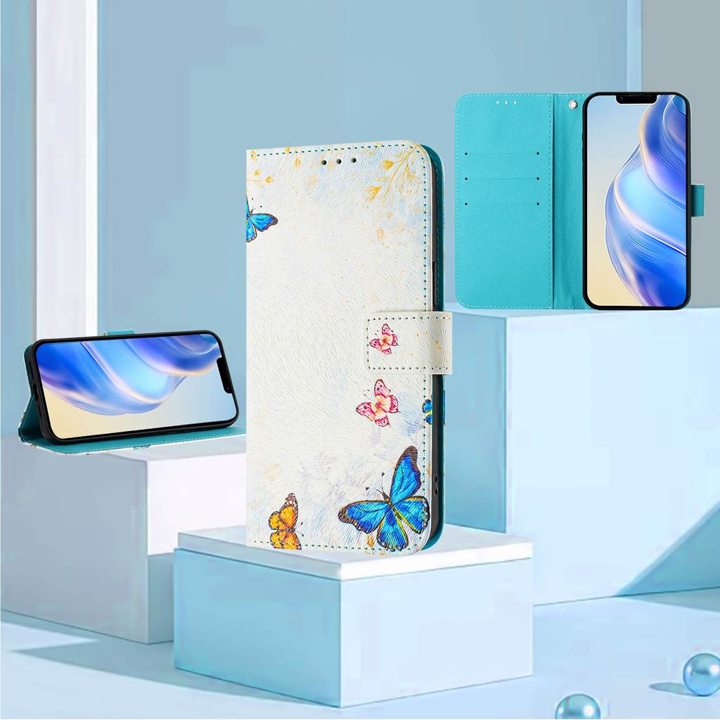 The Butterfly Family Forest Luxury Painted Leather Case Wallet PU Leather Book Style Cover for Samsung Galaxy S21 S22 S23 S24,A13 A15 A16 A06 A54...
