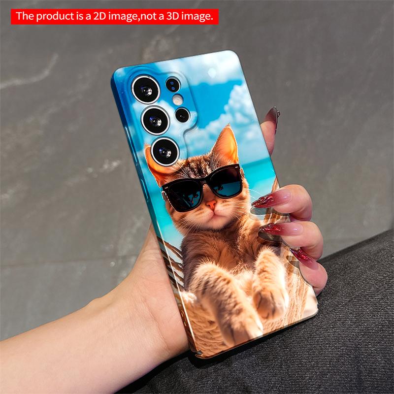 2DFlat Samsung phone case Sunglasses Cat in Hammock by Ocean Applicable to Galaxy S22 S23 S24 S25ULTRA S26 A12 A13 A14 A15 A16