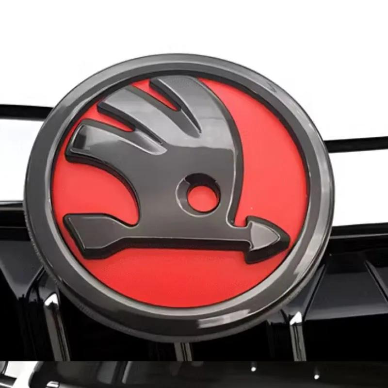 YQA4 80MM 90MM 100MM Front and Rear Emblems for Skoda Octavia Kodiaq Superb Fabia Rapid Scala Yeti